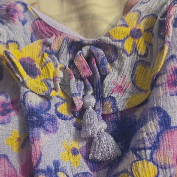 Justice Light Purple Romper with Floral Pattern - Picture 6 of 7